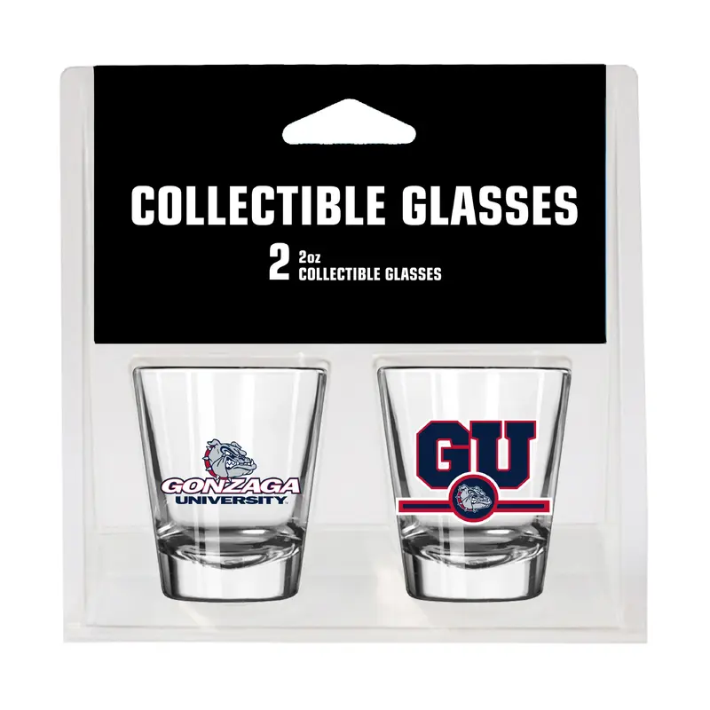 Gonzaga Campus Colors 2oz Letterman Shot Glass 2 Pack
