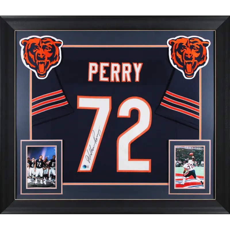 William Perry Authentic Signed Navy Pro Style Framed Jersey BAS Witnessed