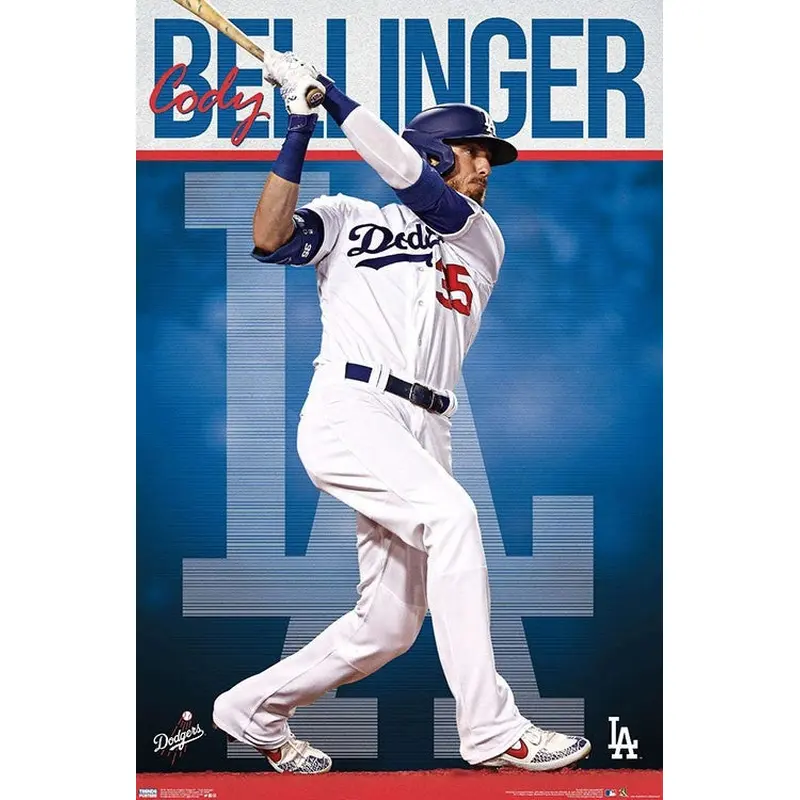 Cody Bellinger "LA Blast" Los Angeles Dodgers MLB Baseball Action Poster - Trends 2020