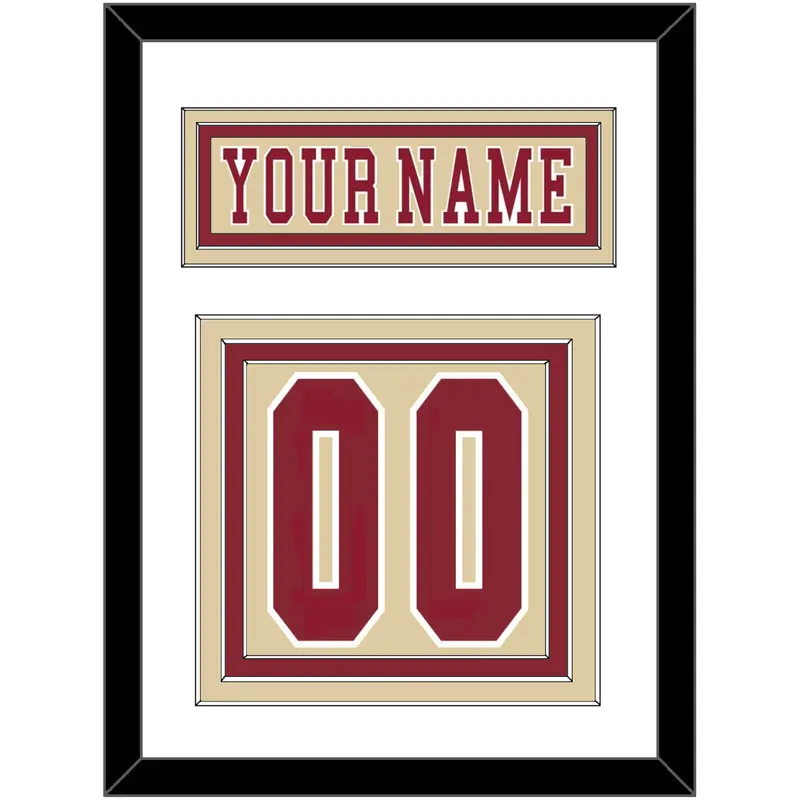 Boston College Hockey Nameplate & Number (Back) - Alternate Gold - Triple Mat 1