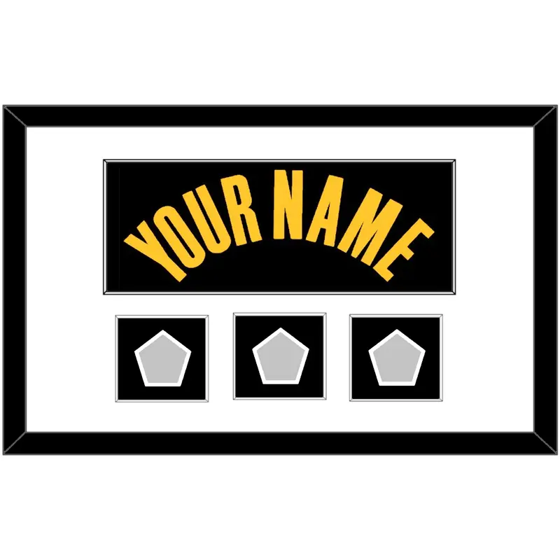 Golden State Name & 3 Finals Patches - Black City (2021-2022) - Single Mat 1
