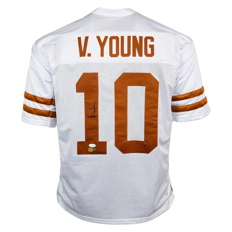 Vince Young Autographed Texas Longhorns (White #10) Custom Jersey - JSA