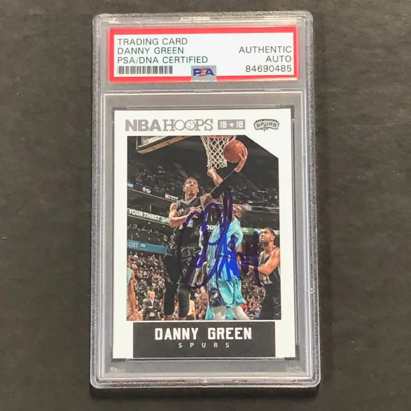 2015-16 NBA Hoops #247 Danny Green Signed Card AUTO PSA Slabbed San Antonio Spurs