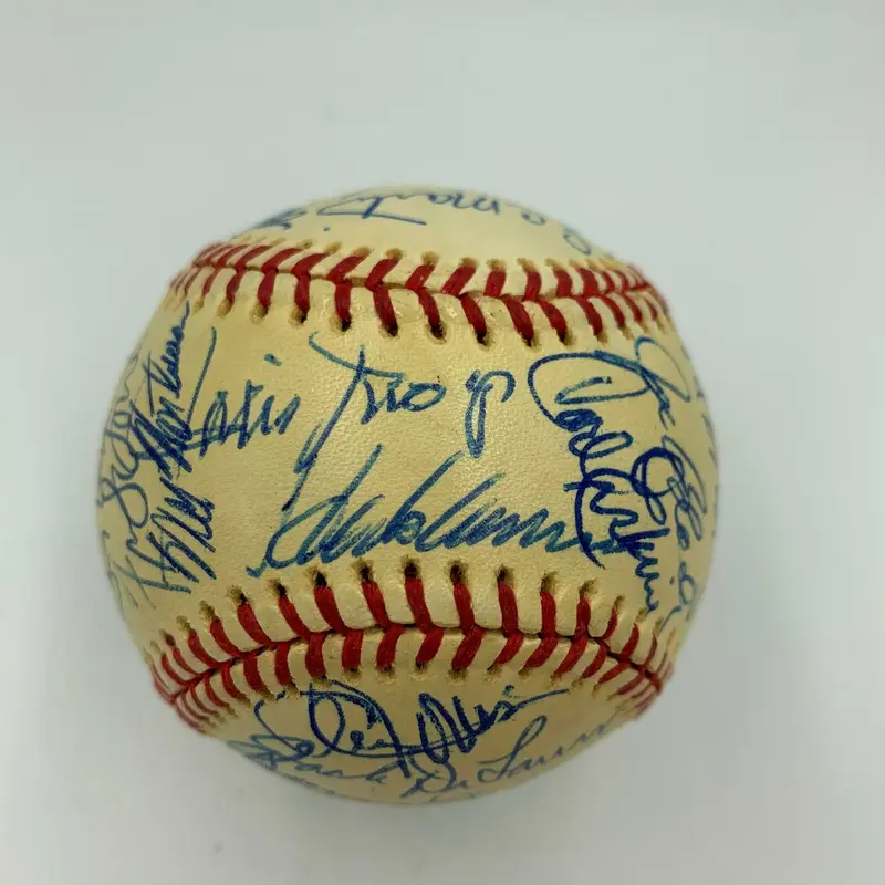 Stunning 1976 NY Writers Dinner Signed Baseball Willie Mays & Hank Aaron JSA COA