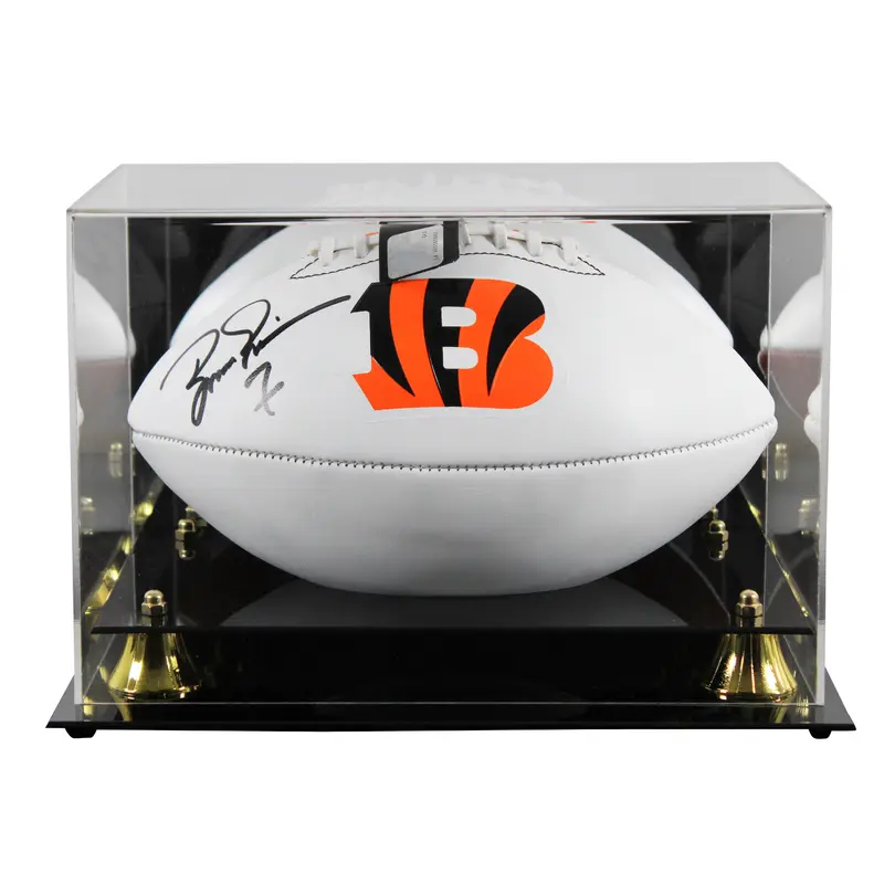 Bengals Boomer Esiason Signed Franklin White Panel Football W/ Case BAS Witness