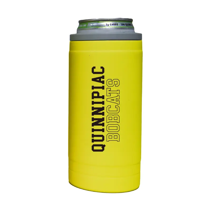 Quinnipiac 12oz Cru Stacked Soft Touch Slim Coolie