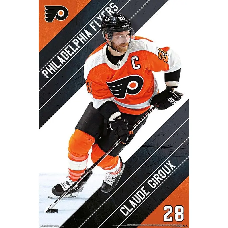 Claude Giroux "The Captain" Philadephia Flyers NHL Action Poster - Trends International