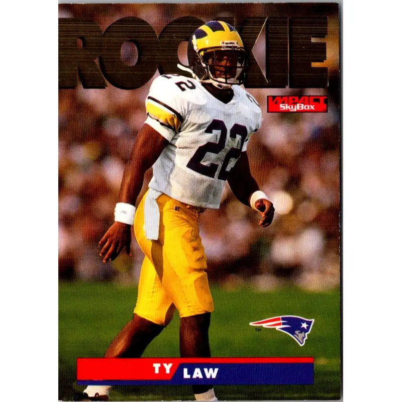 1995 SkyBox Impact Ty Law #187 Rookie