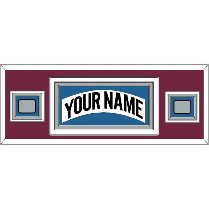 Colorado Nameplate & 2 Stanley Cup Finals Patches - Home White (1999-2001) - Triple Mat 7