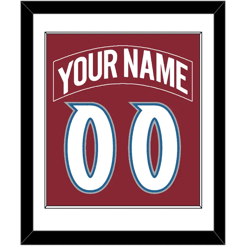 Colorado Nameplate & Number (Back) Combined - Road Burgundy (1995-1996) - Single Mat 1