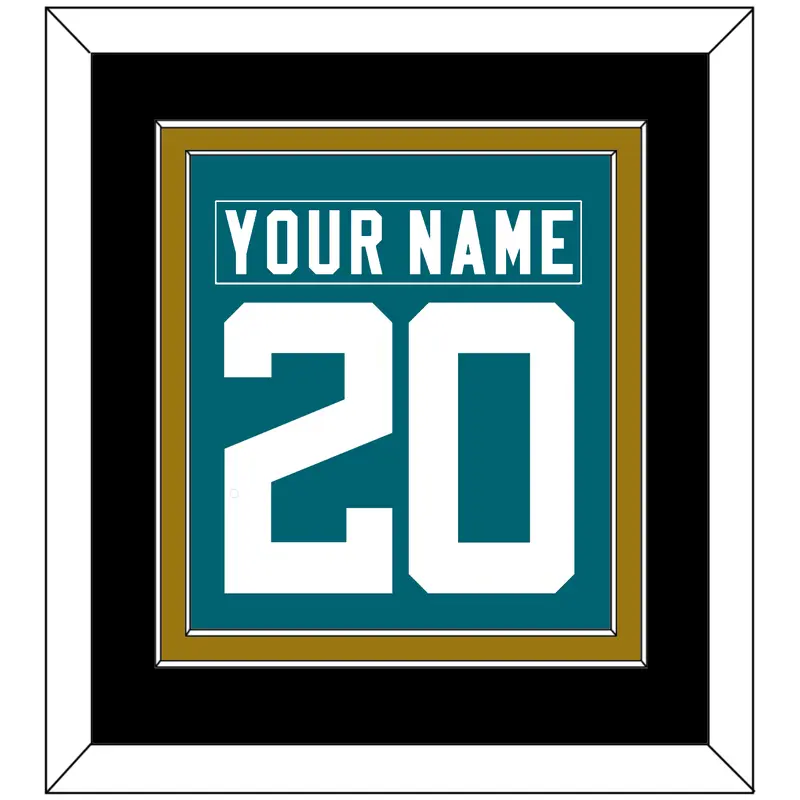 Jacksonville Nameplate & Number (Back) Combined - Home Teal - Double Mat 5