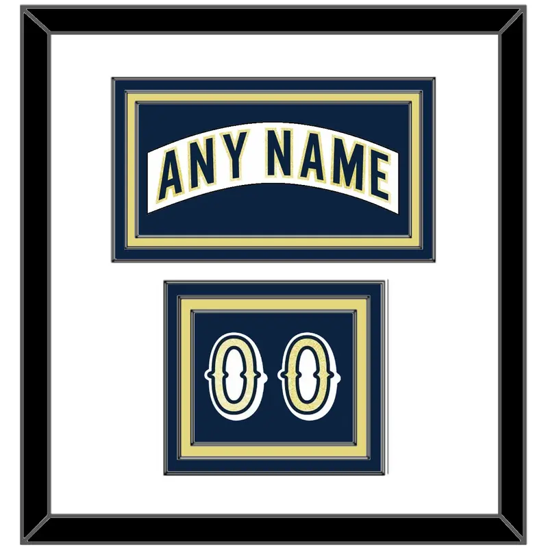 Notre Dame Hockey Nameplate & Number (Shoulder) - Home White - Triple Mat 1