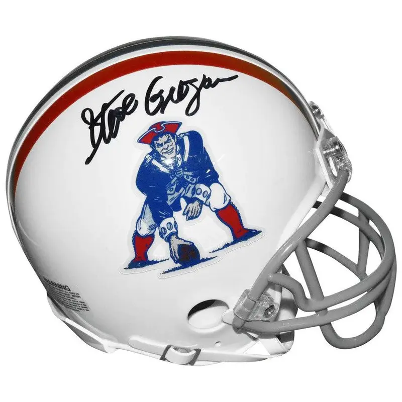 Steve Grogan Autographed New England Patriots Throwback Mini Helmet