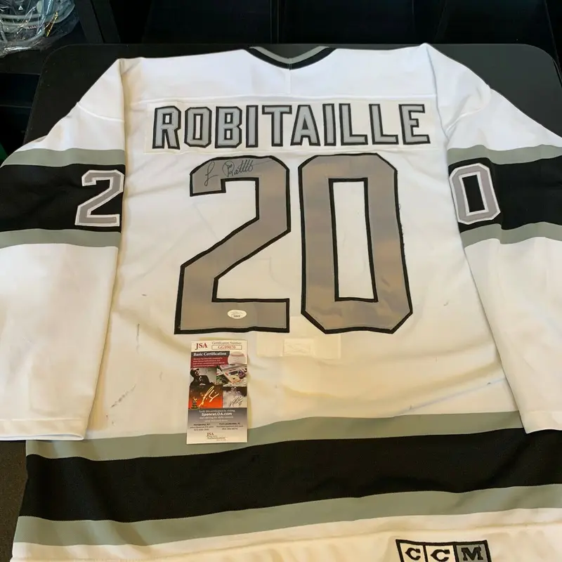 Luc Robitaille Signed Game Used 1980's Los Angeles Kings Jersey JSA Heavy Use