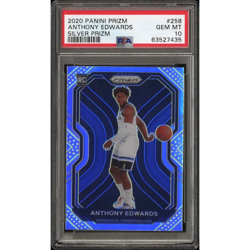 Anthony Edwards 2020 Panini Prizm Silver Rookie #258 PSA 10 Gem Mint 7435