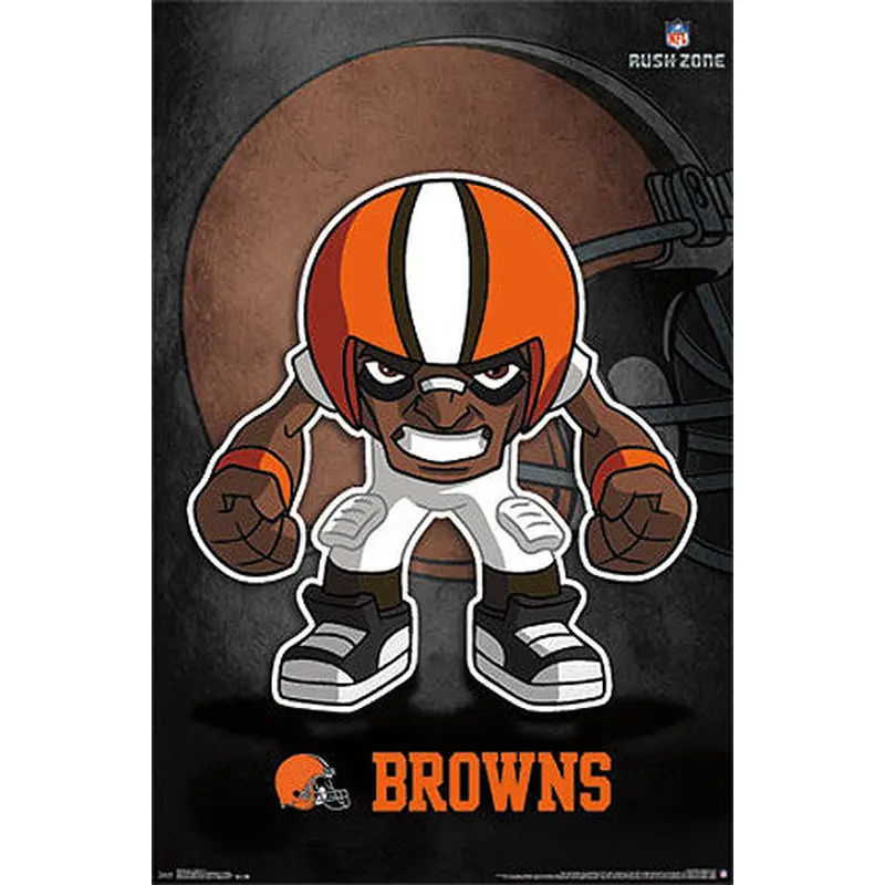 Cleveland Browns "Rusher" (NFL Rush Zone Character) Official Poster - Costacos Sports