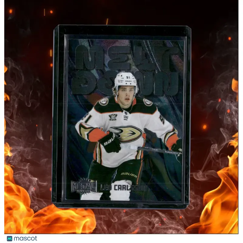 2023-24 SkyBox Metal Universe Leo Carlsson Meltdown Rookie #M22