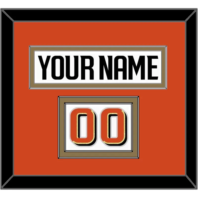 Anaheim Nameplate & Number (Shoulder) - Road White - Double Mat 2