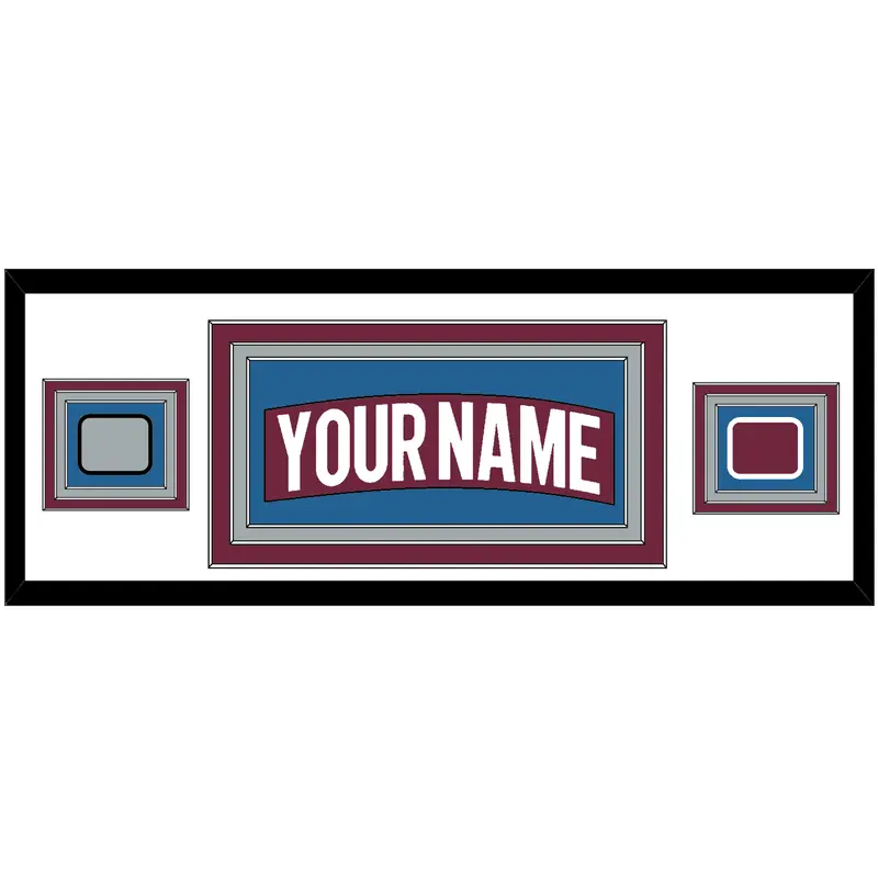 Colorado Nameplate & 2022 Stanley Cup Finals & Logo Patches - Home Burgundy - Triple Mat 1