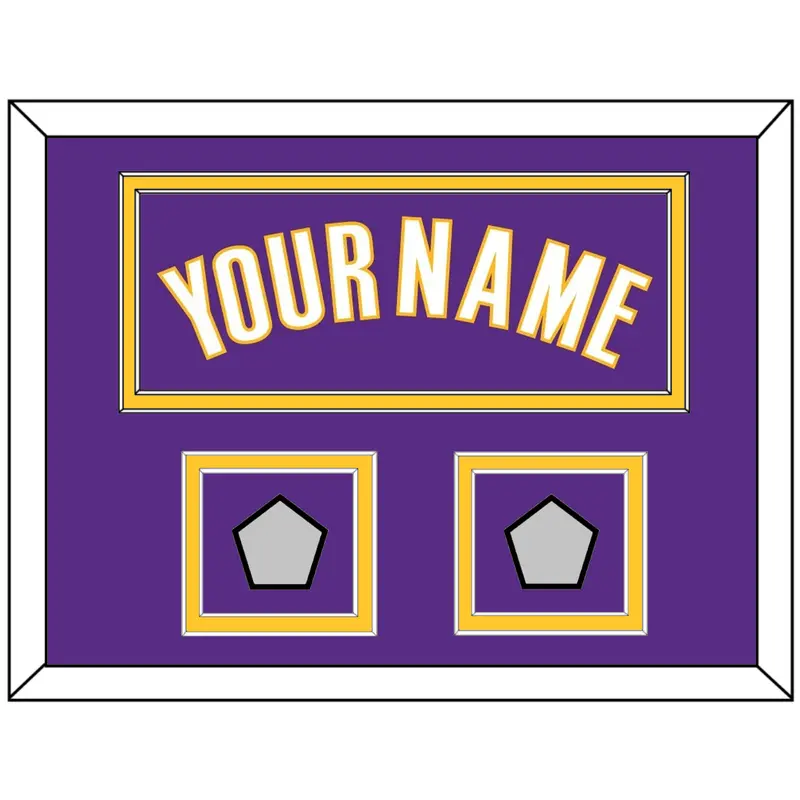 Los Angeles Name & 2 Trophy Patches - Road Purple (1999-2004) - Double Mat 3