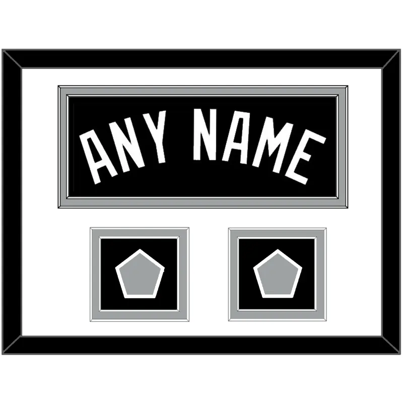 San Antonio Name With 2 Champions Banner Patches - Road Black (2002-2017) - Double Mat 1