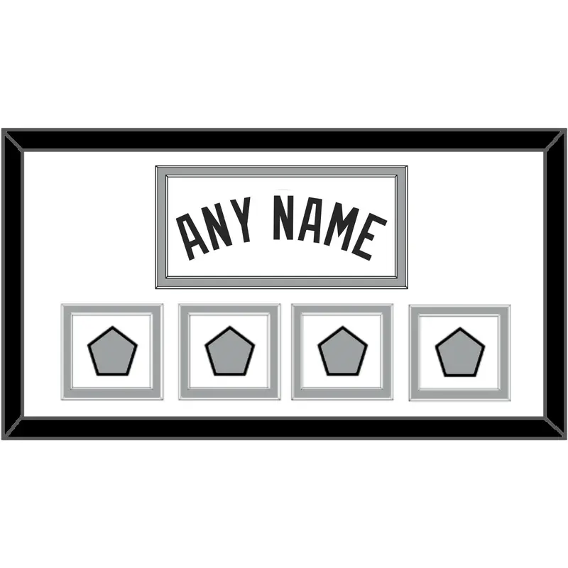 San Antonio Name With 4 Champions Trophy Patches - Home White (1989-2002) - Double Mat 1