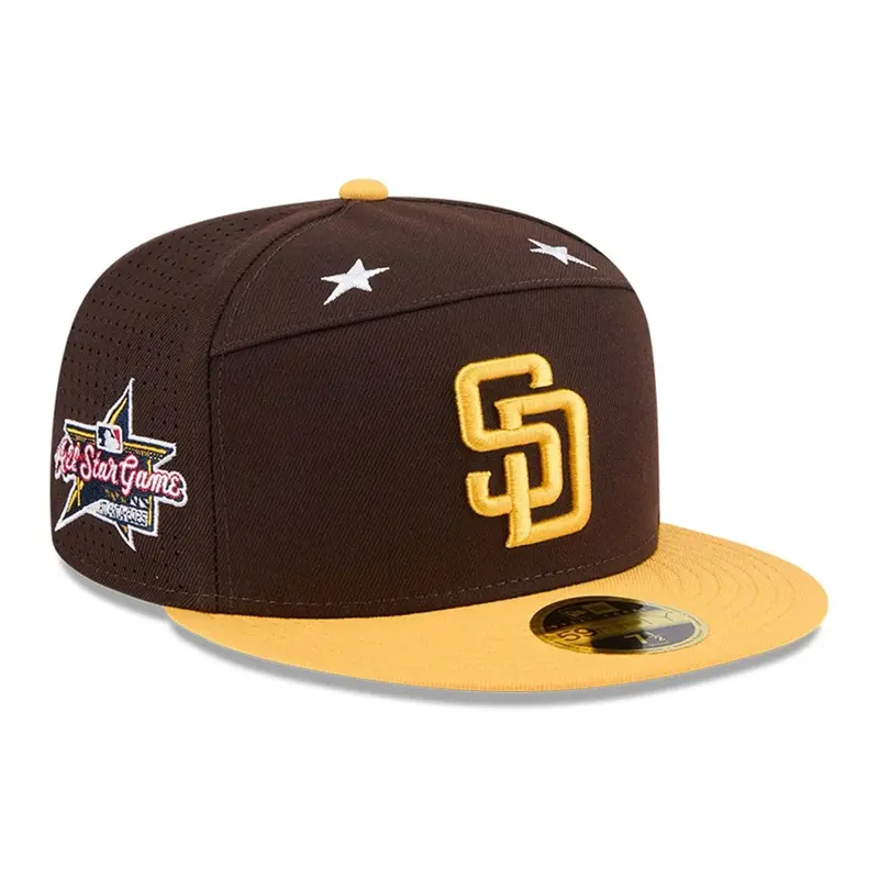 San Diego Padres MLB 2025 All Star Game Dark Brown Split Panel 59FIFTY Fitted Cap