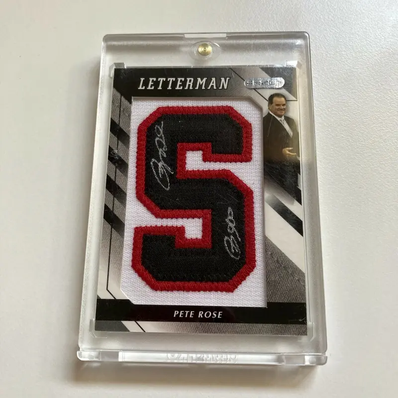 2008 Razor Letterman Pete Rose Auto Patch Signed Baseball Card