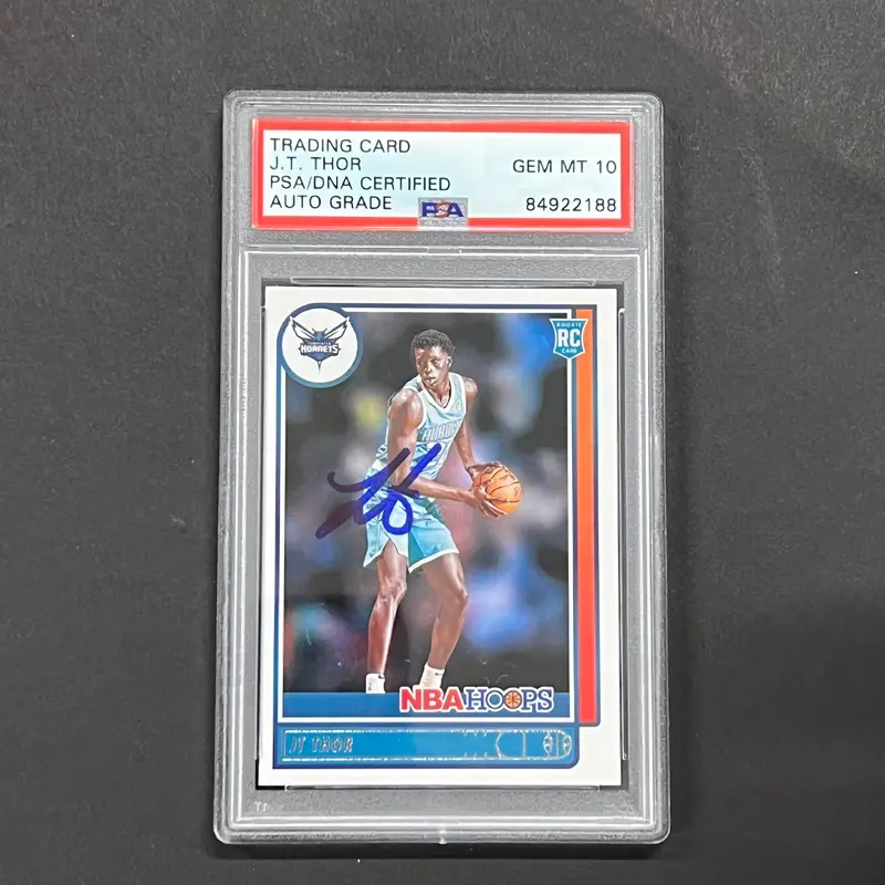 2021-22 Panini Hoops #244 JT Thor Signed Card AUTO 10 PSA/DNA Slabbed Hornets