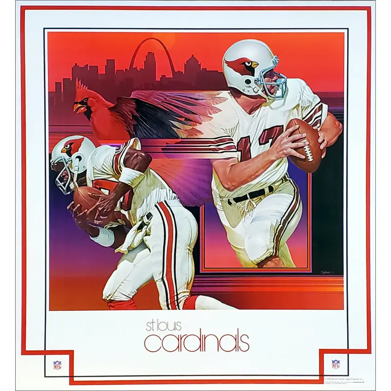 St. Louis Cardinals 1979 NFL Theme Art Poster by Chuck Ren - DAMAC Inc.