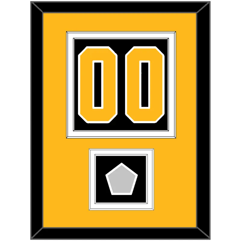 Pittsburgh Number (Back) & Stanley Cup Finals Patch - Home Black - Double Mat 3