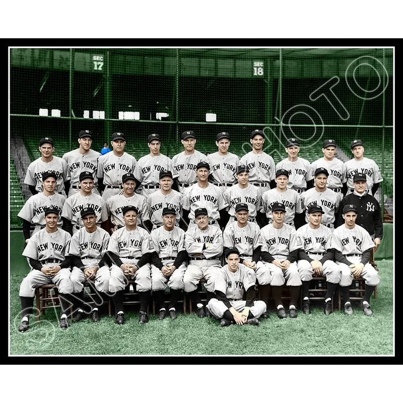 1938 New York Yankees Colorized 8X10 Photo - Gehrig McCarthy Dickey Ruffing - 2206