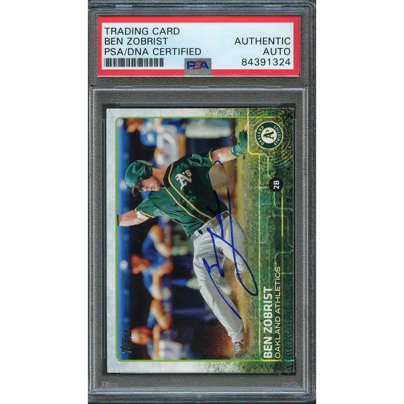 2015 Topps #386 Ben Zobrist Signed Card PSA Slabbed Auto Oakland Athletics