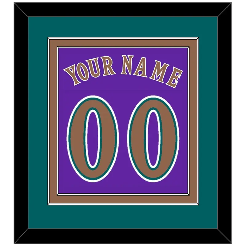 Arizona Name & Number - Alternate Purple (1998-2002) - Double Mat 3