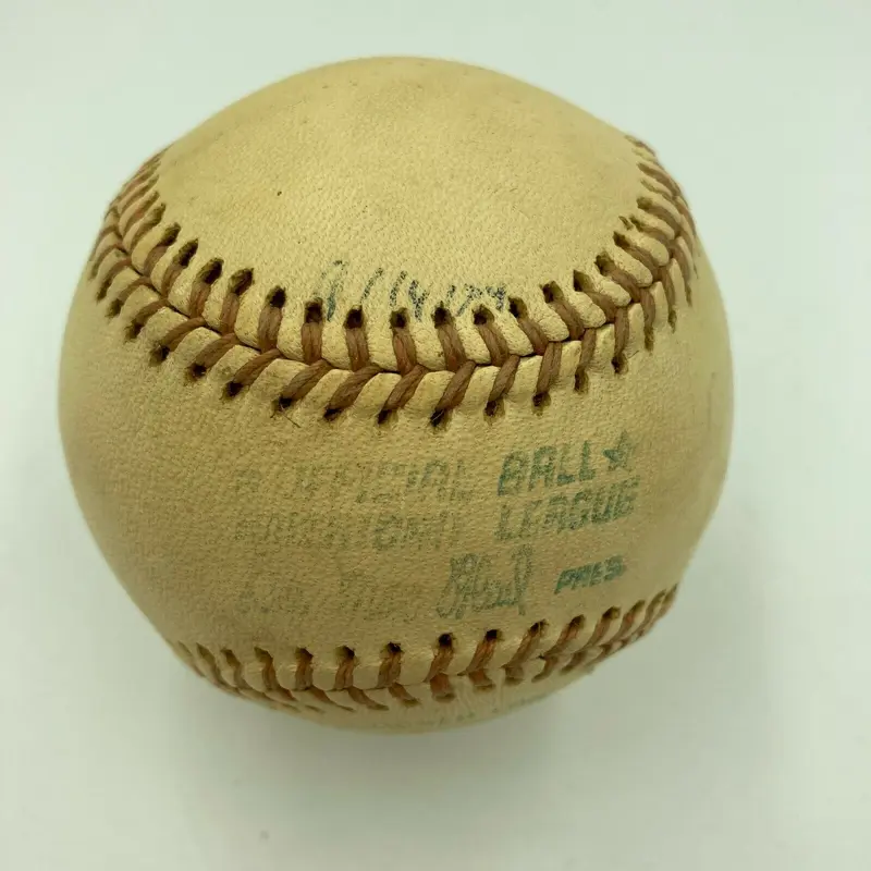 Hank Aaron HR Chase Milwaukee County Stadium Game Used Baseball From 8-14-1974