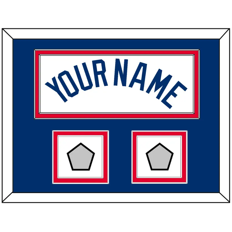 Los Angeles Name & 2 World Series Champions Patches - Home White - Double Mat 3