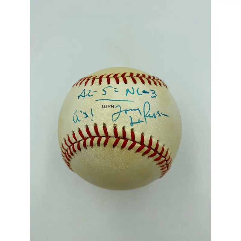 Tony La Russa & Terry Steinbach Signed Inscribed 1989 All Star Game Baseball JSA