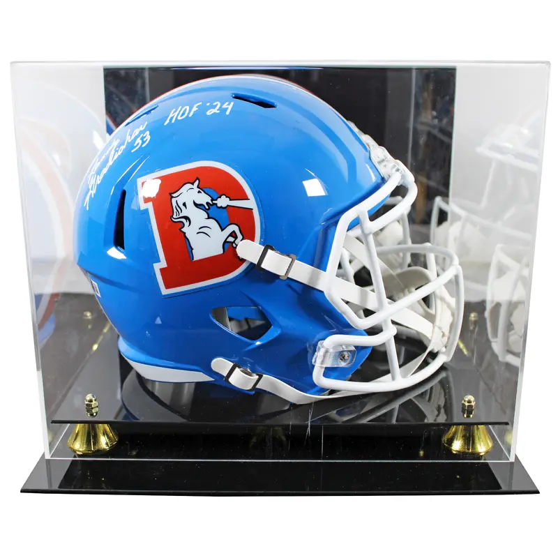 Broncos Randy Gradishar "HOF" Signed 1975-96 TB F/S Speed Rep Helmet W/ Case BAS