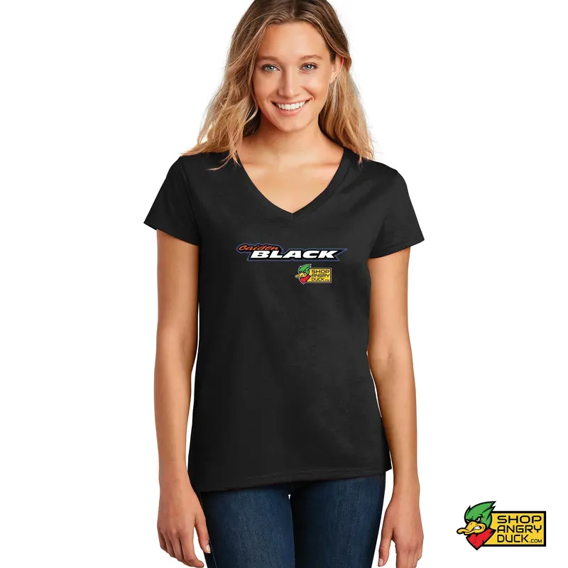Caiden Black Racing CREW Ladies V-Neck T-Shirt
