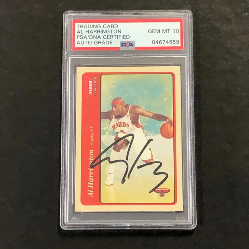 2004-05 Fleer Traditions #175 Al Harrington Signed Card AUTO 10 PSA Slabbed