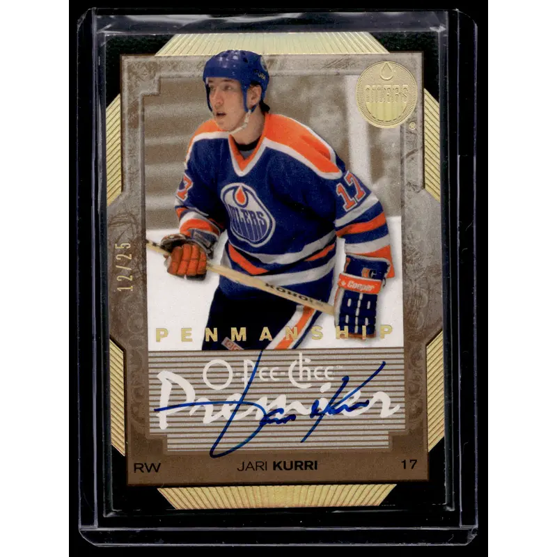 2007-08 O-Pee-Chee Premier - Penmanship Gold - Jari Kurri #PP-JK /25