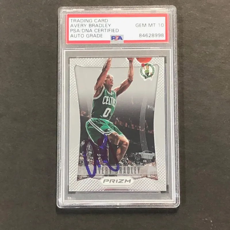 2012-13 Panini Prizm #75 Avery Bradley Signed Card AUTO 10 PSA/DNA Slabbed Celtics