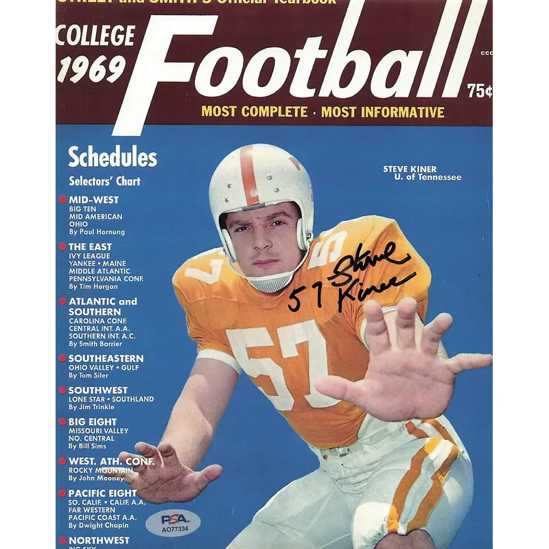 Steve Kiner signed 8x10 photo PSA/DNA Autographed University of Tennessee Football