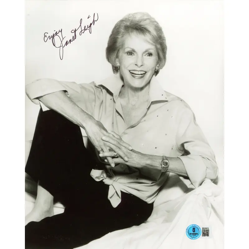 Janet Leigh Psycho "Enjoy" Authentic Signed 8x10 Vertical Photo BAS #BS20670