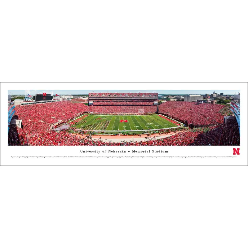 Nebraska Huskers Football Gameday at Memorial Stadium Panoramic Poster - Blakeway 2016