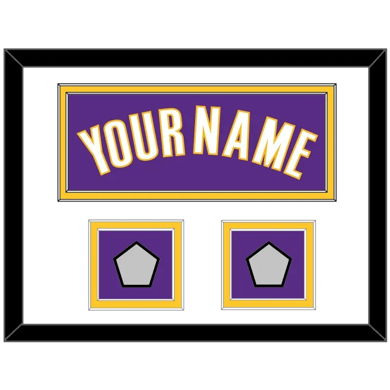 Los Angeles Name & 2 Finals Patches - Road Purple (1999-2004) - Double Mat 1