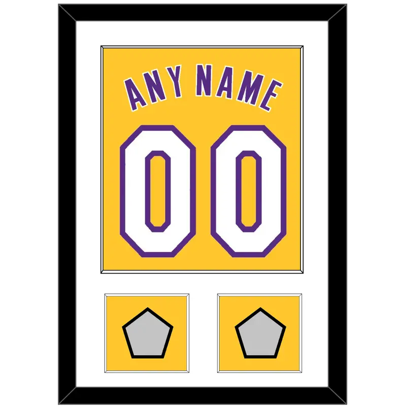 Los Angeles Name & Number With 2 Finals Patches - Home Yellow (1999-2018) - Single Mat 1