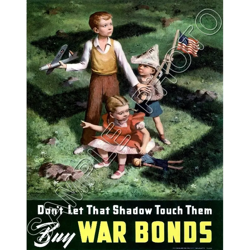 1942 WWII Poster Photo 11X14 Photo - Buy War Bonds - 3101