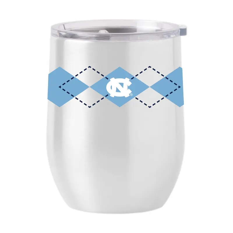 North Carolina 16oz Argyle Stainless Curved Beverage