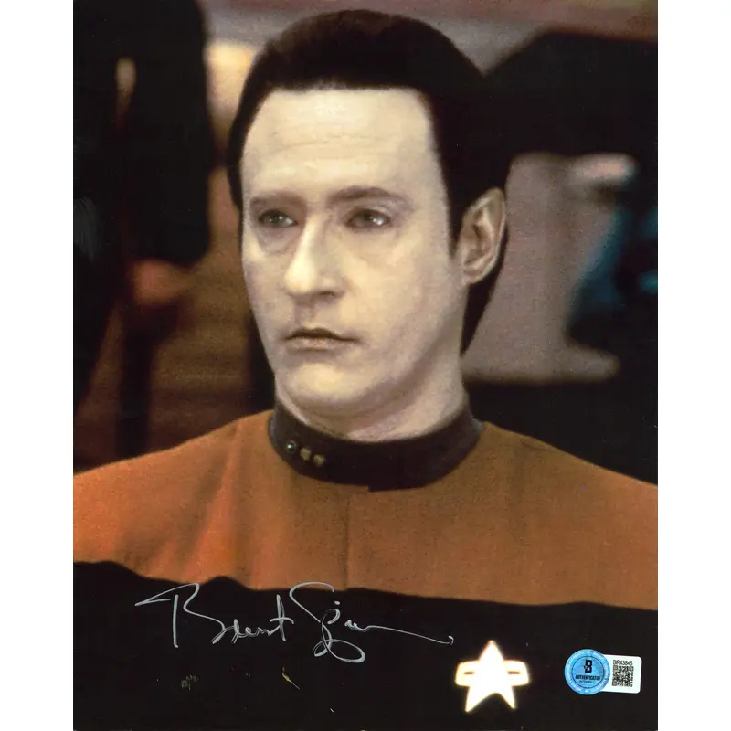 Brent Spiner Star Trek Generations Authentic Signed 8x10 Postcard BAS #BR43845